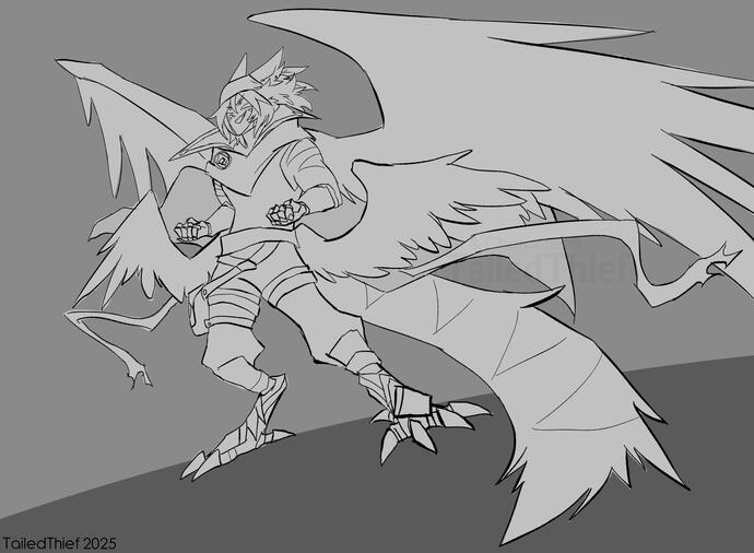 My OC Ark in his half-transformed form.