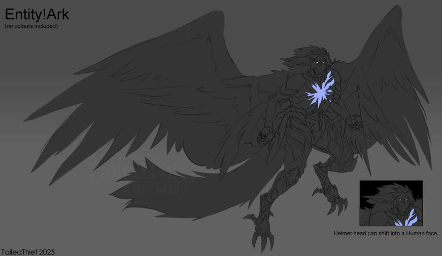 A reference artwork of my OC Ark in his Entiry form.