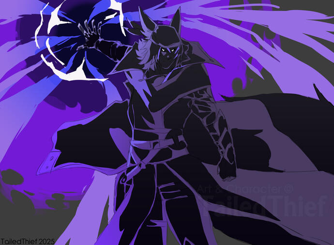 My OC Ark using his dark powers.
